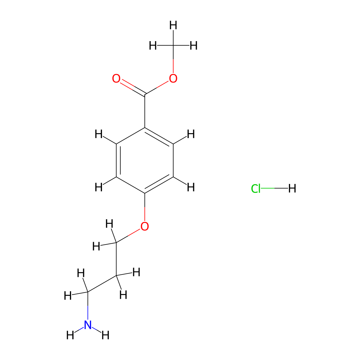Methyl 4-(3-aminopropoxy)benzoate hydrochloride molecular structure, CAS 383677-87-0