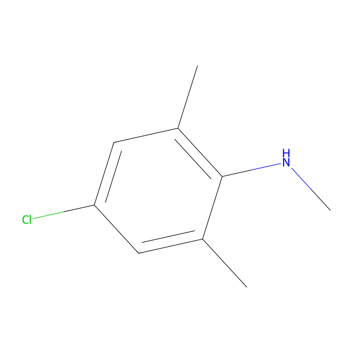 4-chloro-N,2,6-trimethylaniline molecular structure, CAS 38370-45-5
