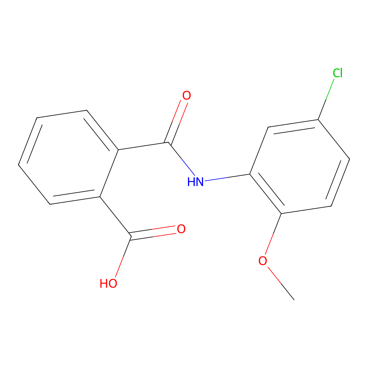2-[[(5-Chloro-2-methoxyphenyl)amino]carbonyl]benzoic acid molecular structure, CAS 38370-62-6