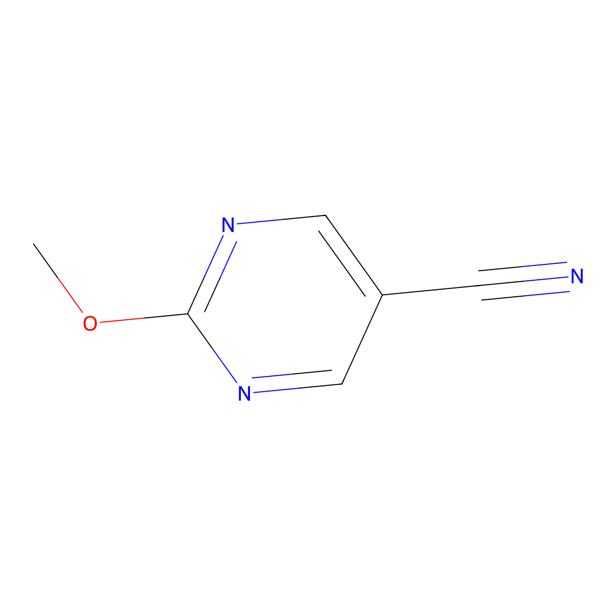 2-Methoxypyrimidine-5-carbonitrile molecular structure, CAS 38373-47-6
