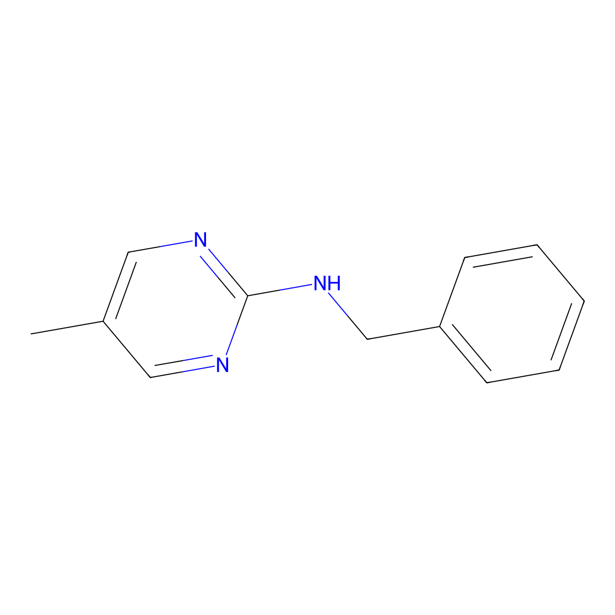 5-Methyl-N-(phenylmethyl)-2-pyrimidinamine molecular structure, CAS 38373-53-4