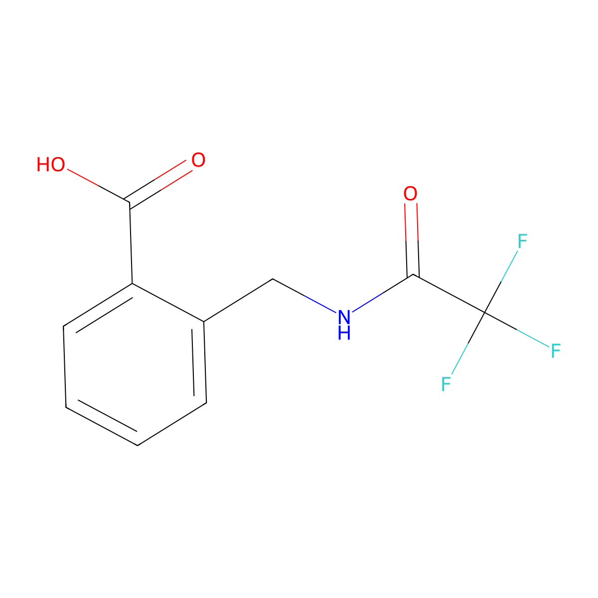 Trifluoroacetamidomethyl benzoic acid molecular structure, CAS 38375-49-4