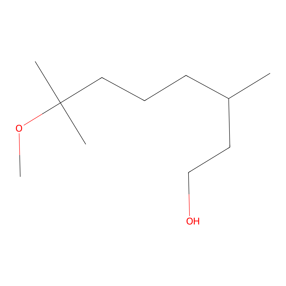 1-Octanol, 7-methoxy-3,7-dimethyl- molecular structure, CAS 38376-28-2