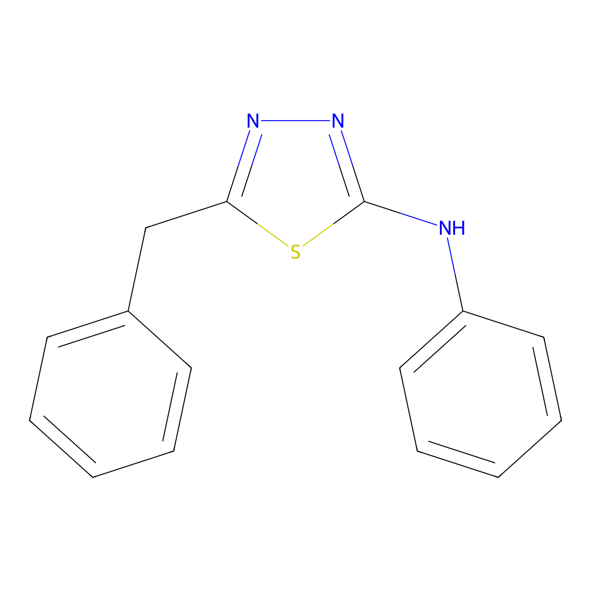 5-benzyl-N-phenyl-1,3,4-thiadiazol-2-amine molecular structure, CAS 38376-37-3