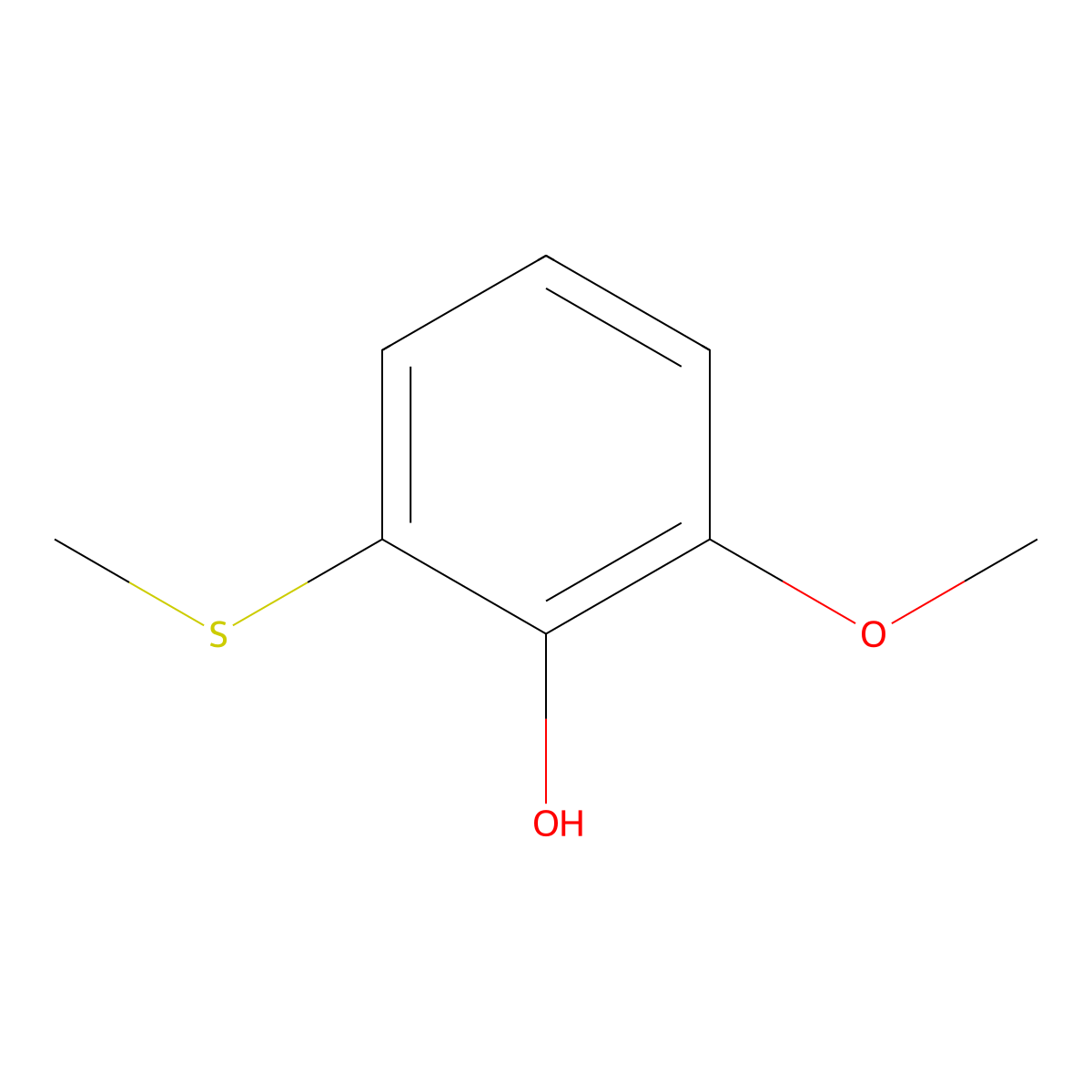 2-Methoxy-6-(methylthio)phenol molecular structure, CAS 38377-31-0