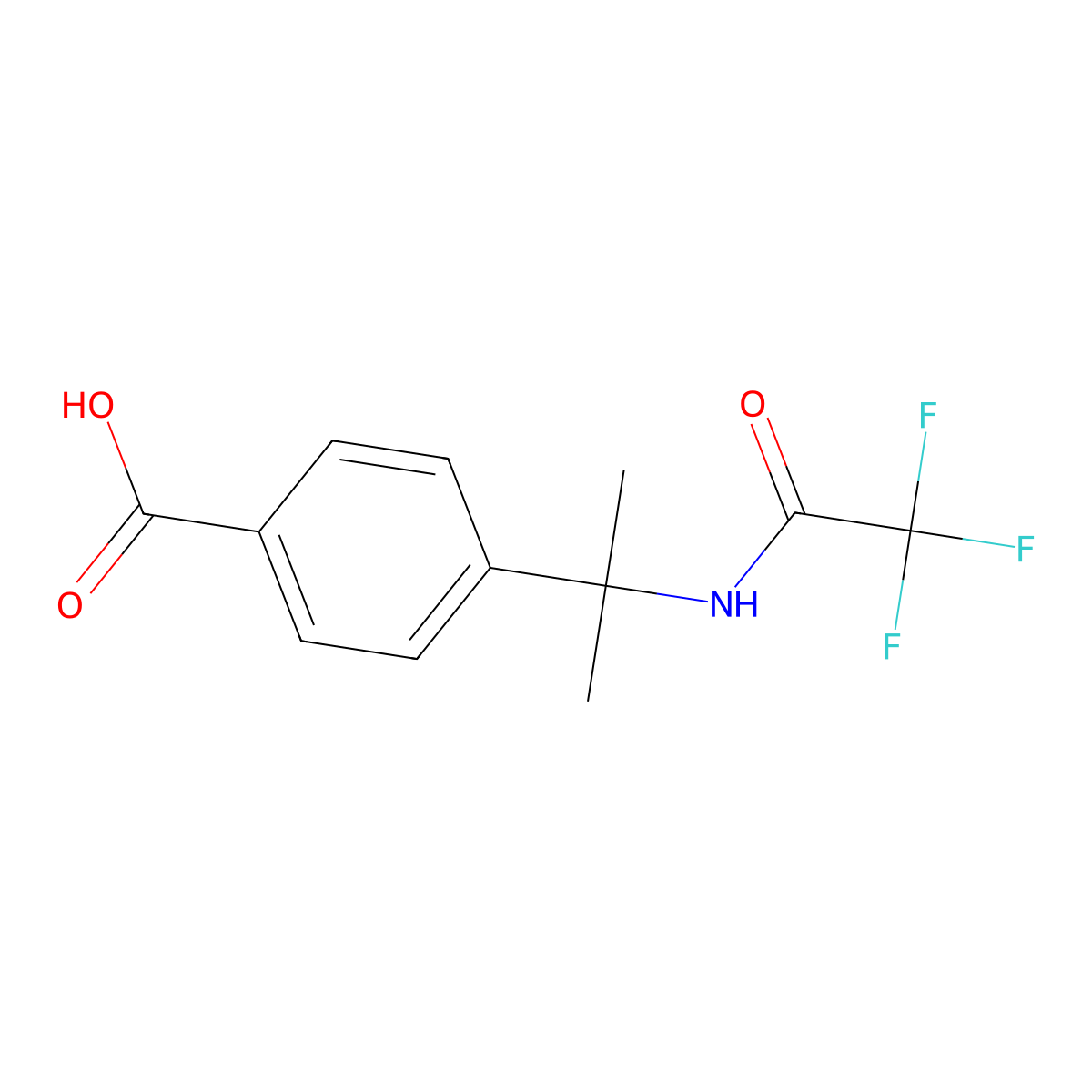 4-[2-(2,2,2-Trifluoroacetamido)propan-2-yl]benzoic acid molecular structure, CAS 38379-02-1