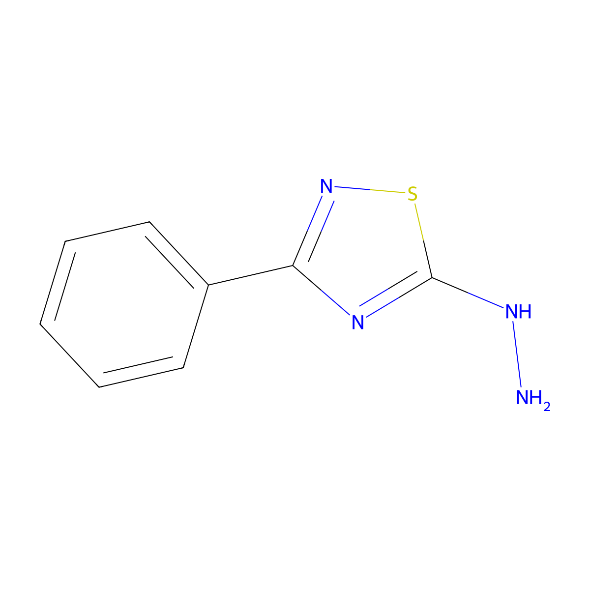 5-Hydrazinyl-3-phenyl-1,2,4-thiadiazole molecular structure, CAS 38379-75-8