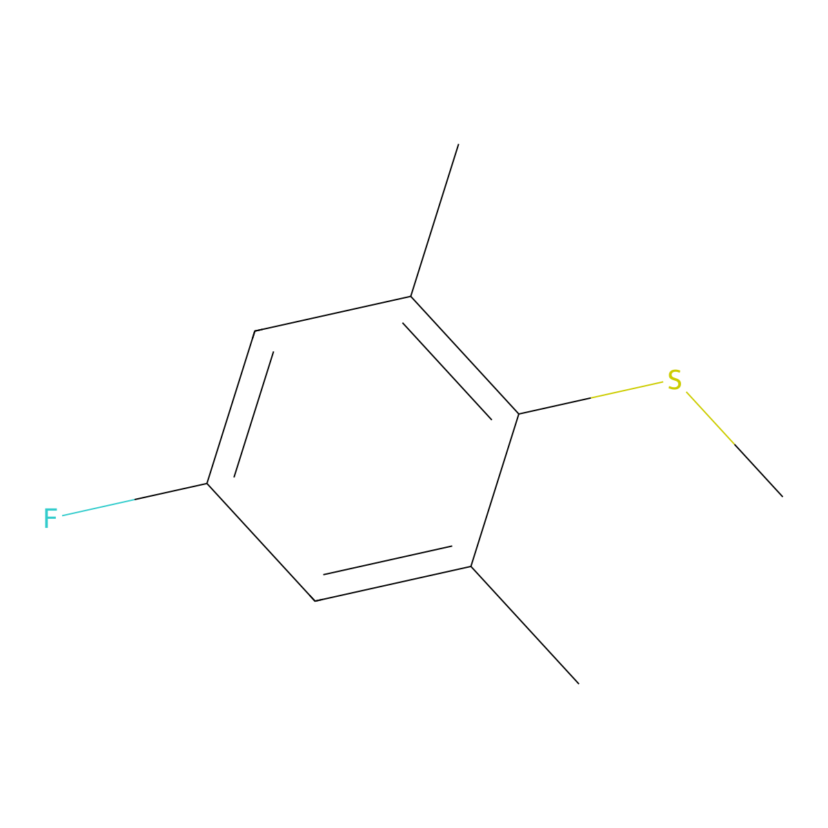 (4-Fluoro-2,6-dimethylphenyl)(methyl)sulfane molecular structure, CAS 38380-17-5