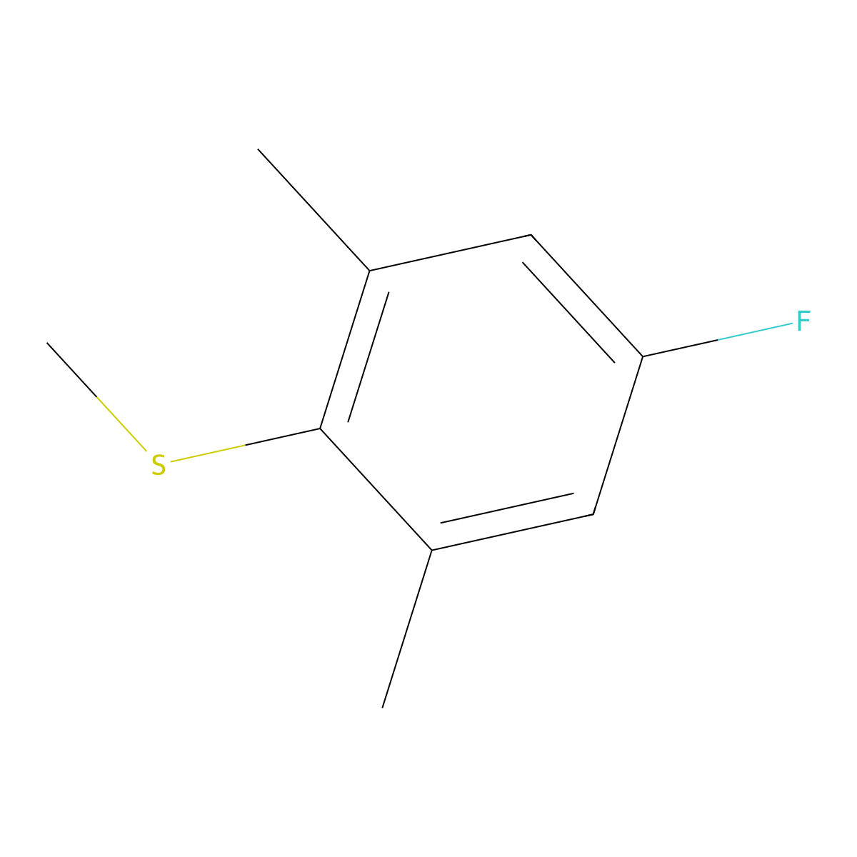 (4-Fluoro-2,6-dimethylphenyl)(methyl)sulfane molecular structure, CAS 38380-17-5