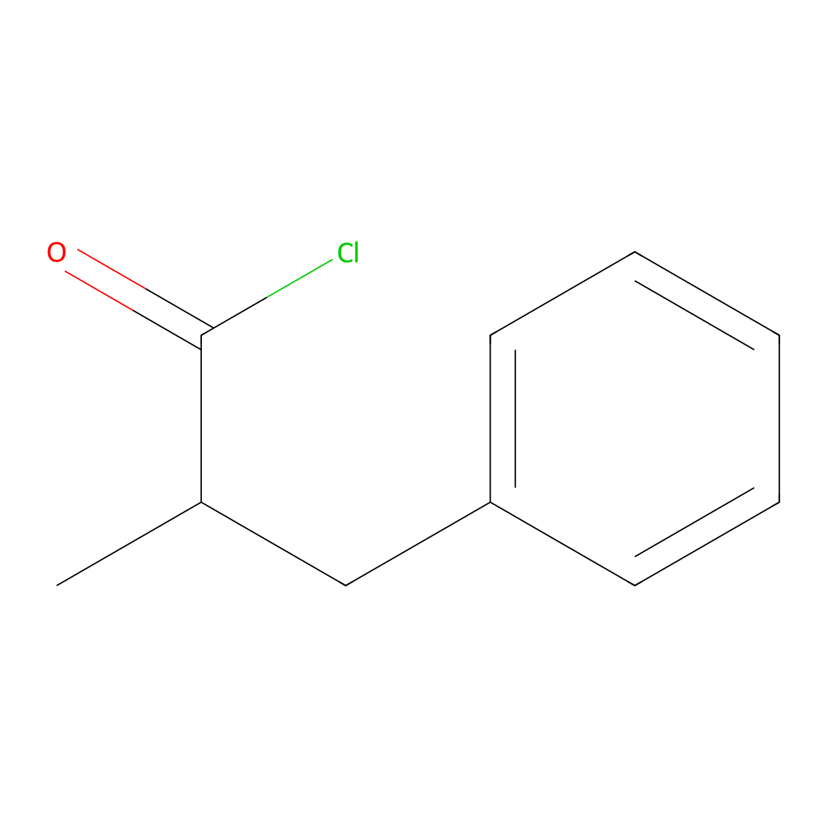 alpha-Methylbenzenepropanoyl chloride molecular structure, CAS 38385-67-0