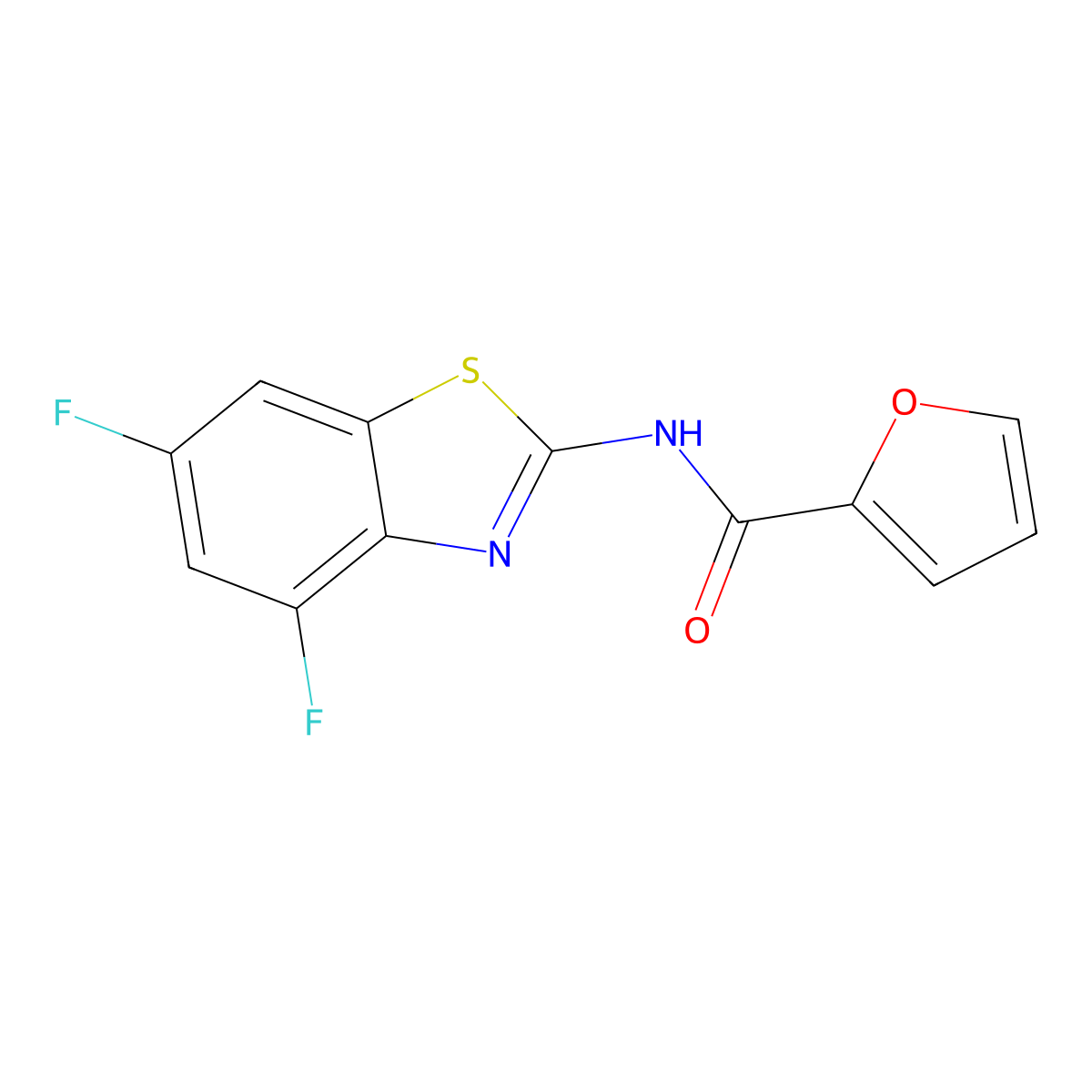 N-(4,6-difluoro-1,3-benzothiazol-2-yl)furan-2-carboxamide molecular structure, CAS 383864-86-6