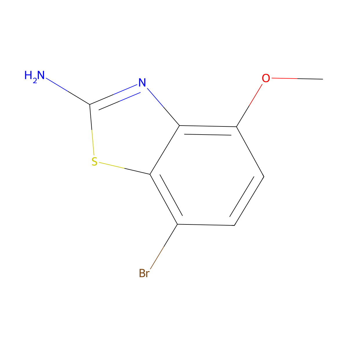 7-Bromo-4-methoxy-1,3-benzothiazol-2-amine molecular structure, CAS 383865-53-0