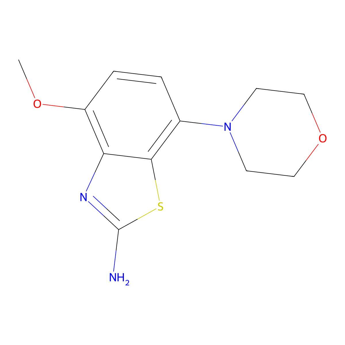 4-Methoxy-7-morpholinobenzo[d]thiazol-2-amine molecular structure, CAS 383865-57-4