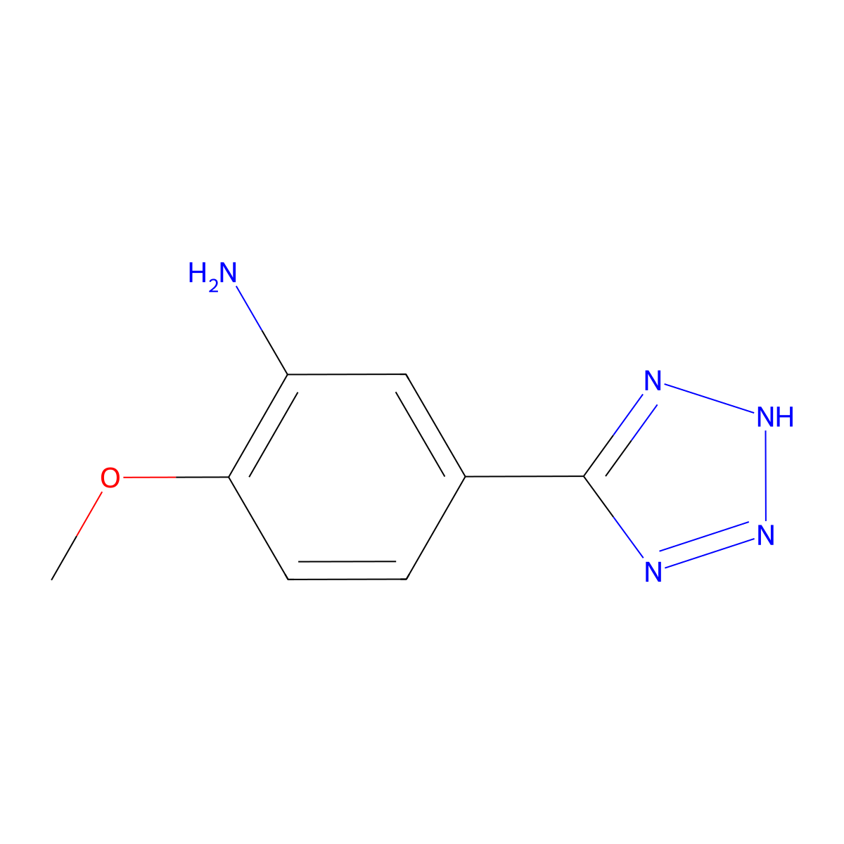2-methoxy-5-(2H-tetrazol-5-yl)aniline molecular structure, CAS 383870-78-8