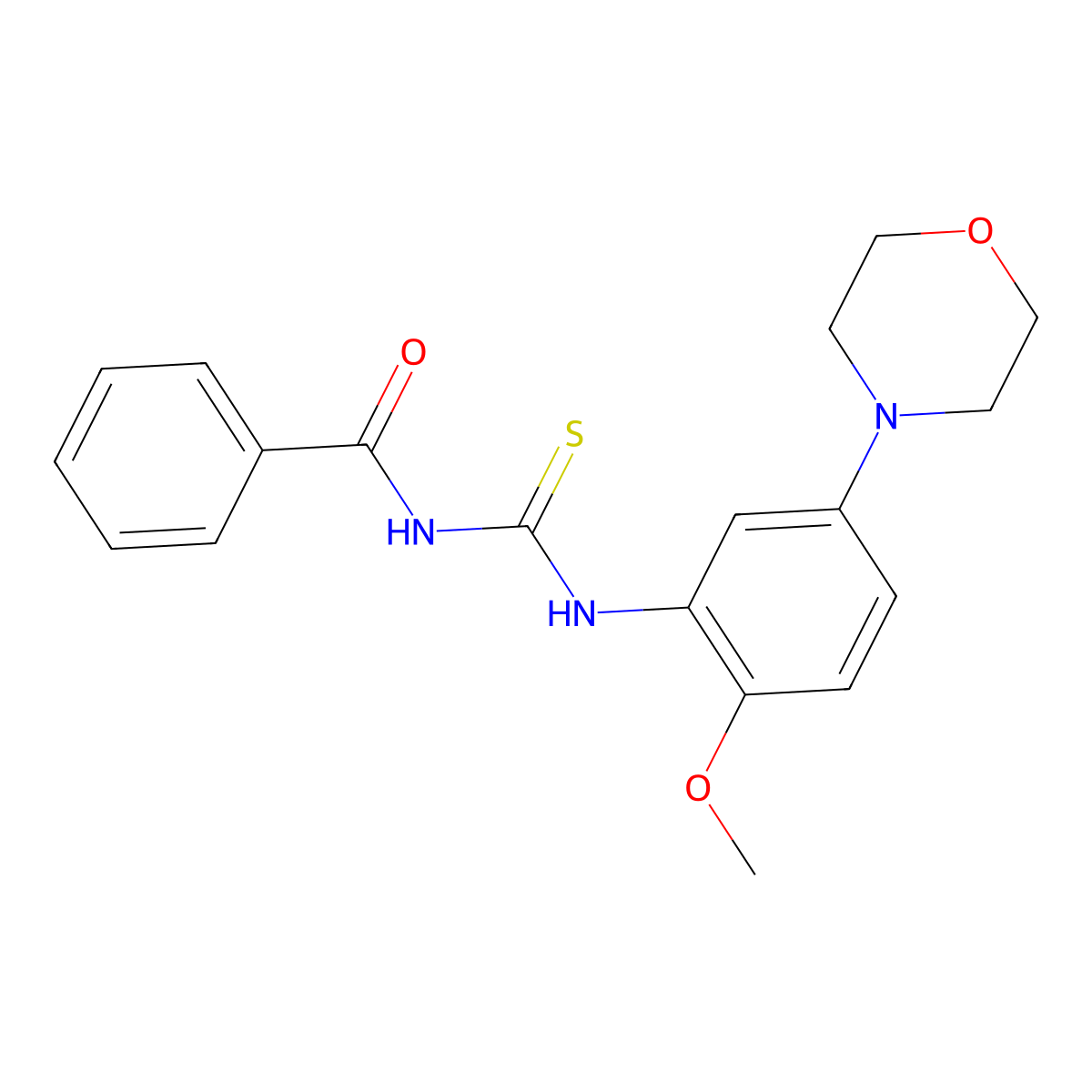 N-(2-methoxy-5-morpholinophenylcarbamothioyl)benzamide molecular structure, CAS 383870-86-8