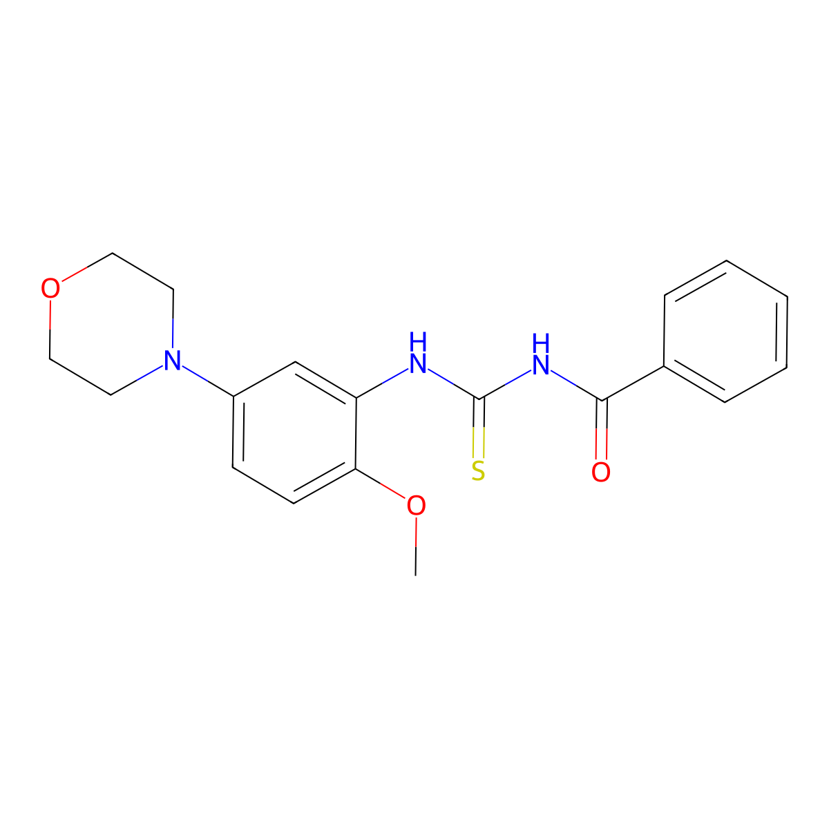 N-(2-methoxy-5-morpholinophenylcarbamothioyl)benzamide molecular structure, CAS 383870-86-8