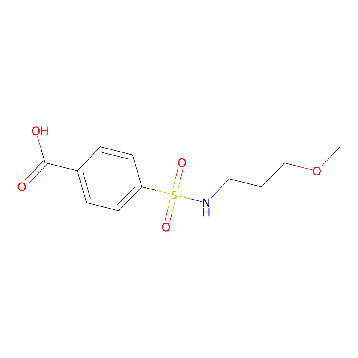 4-[[(3-methoxypropyl)amino]sulfonyl]Benzoic acid molecular structure, CAS 383871-08-7