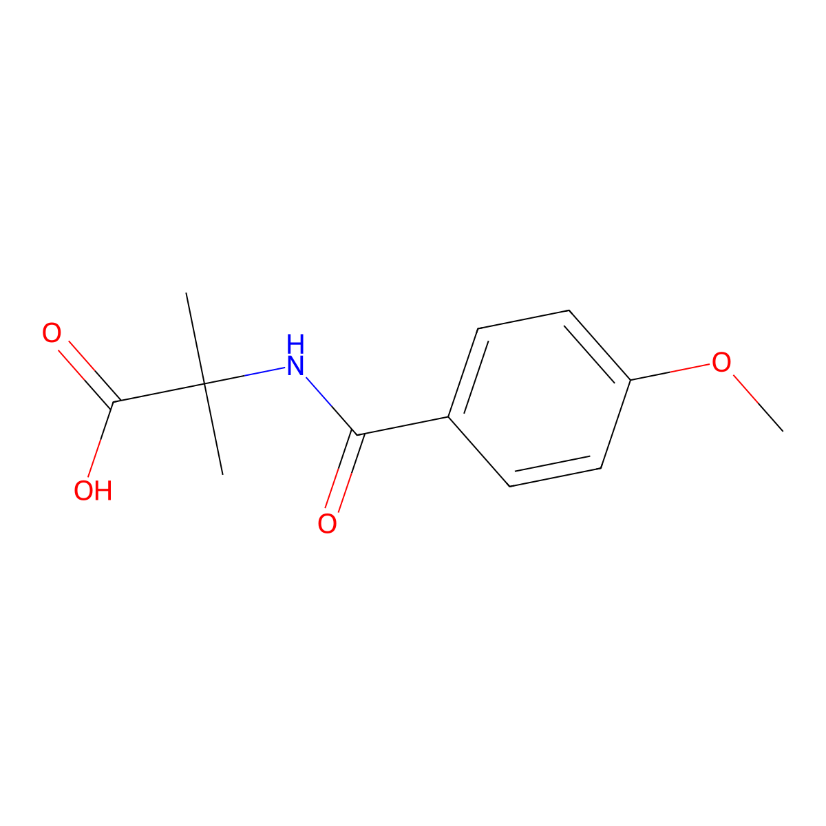 N-(4-Methoxybenzoyl)-2-methylalanine molecular structure, CAS 38388-44-2