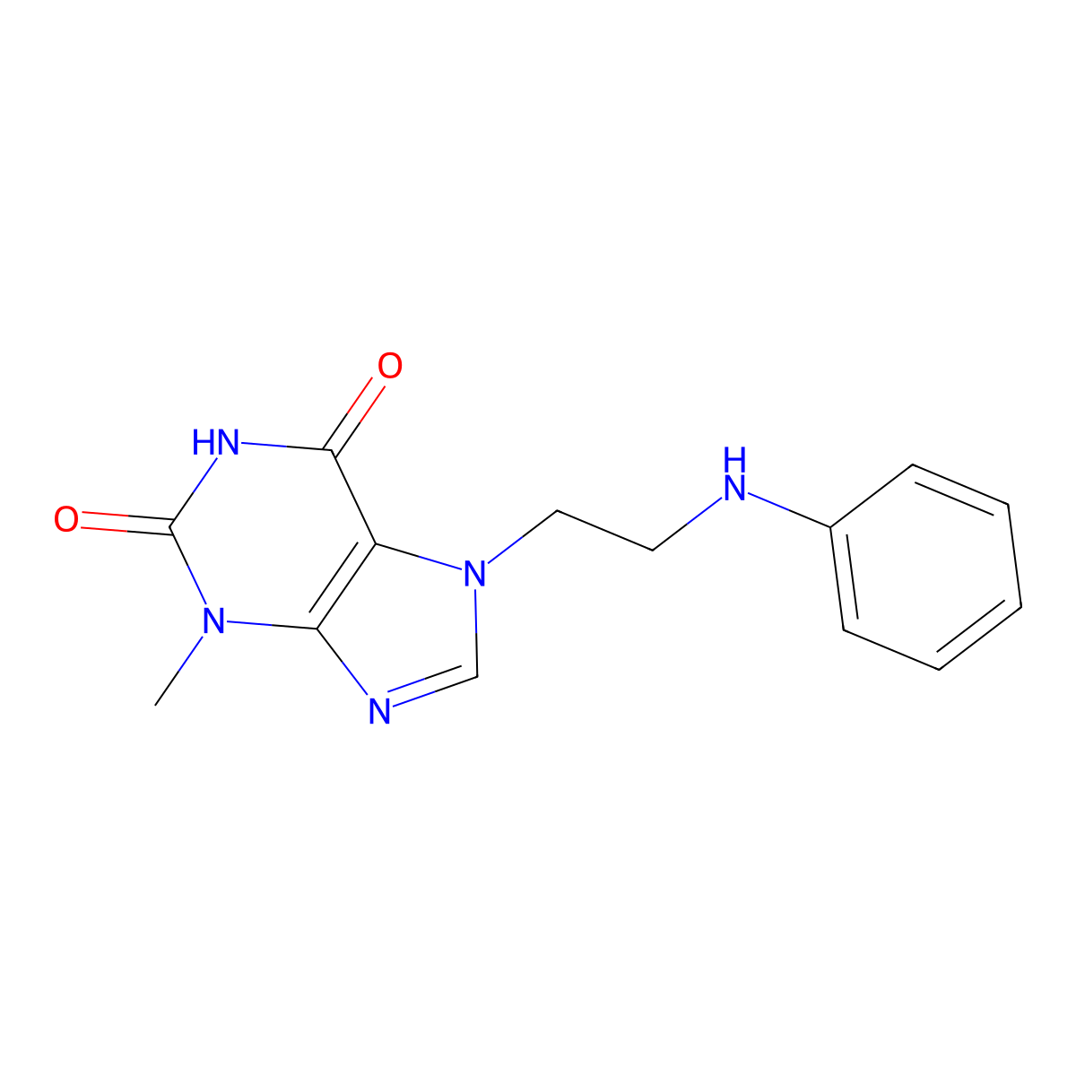 7-(2-Anilinoethyl)-3-methylpurine-2,6-dione molecular structure, CAS 383880-08-8