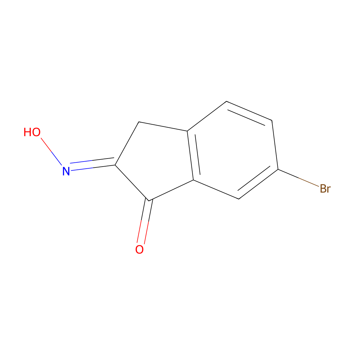 6-bromo-2-(hydroxyimino)-2,3-dihydro-1H-inden-1-one molecular structure, CAS 383880-56-6