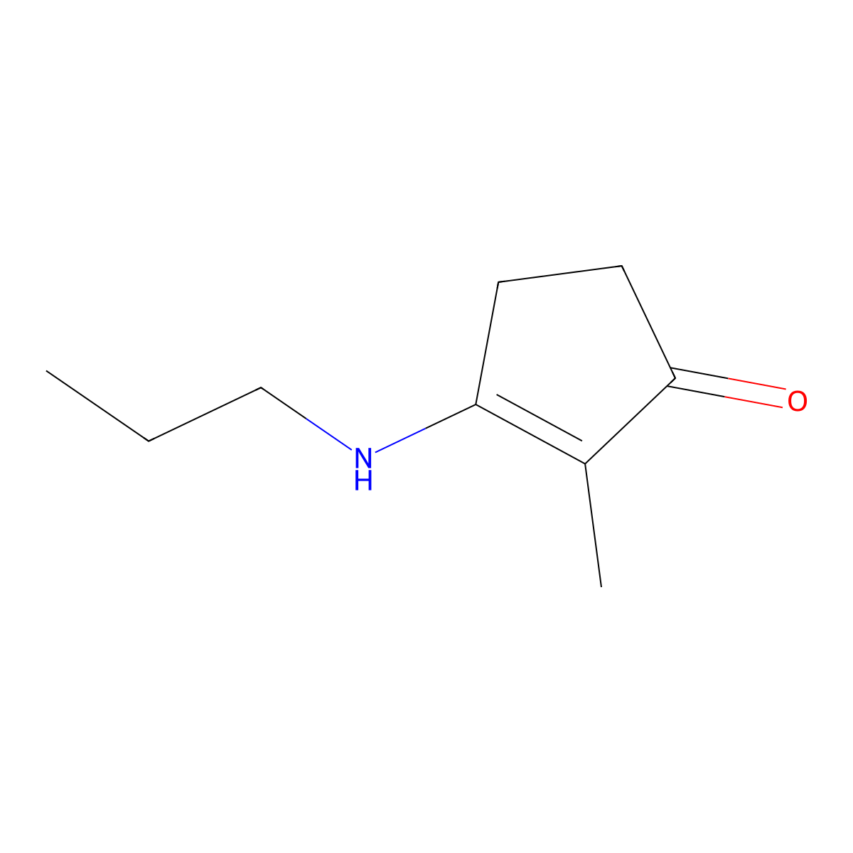 2-Methyl-3-(propylamino)cyclopent-2-en-1-one molecular structure, CAS 383885-23-2