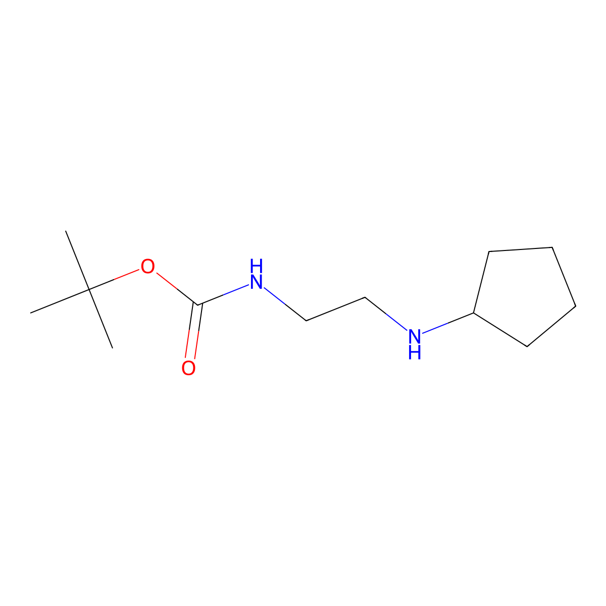 tert-butyl N-[2-(cyclopentylamino)ethyl]carbamate molecular structure, CAS 383888-62-8