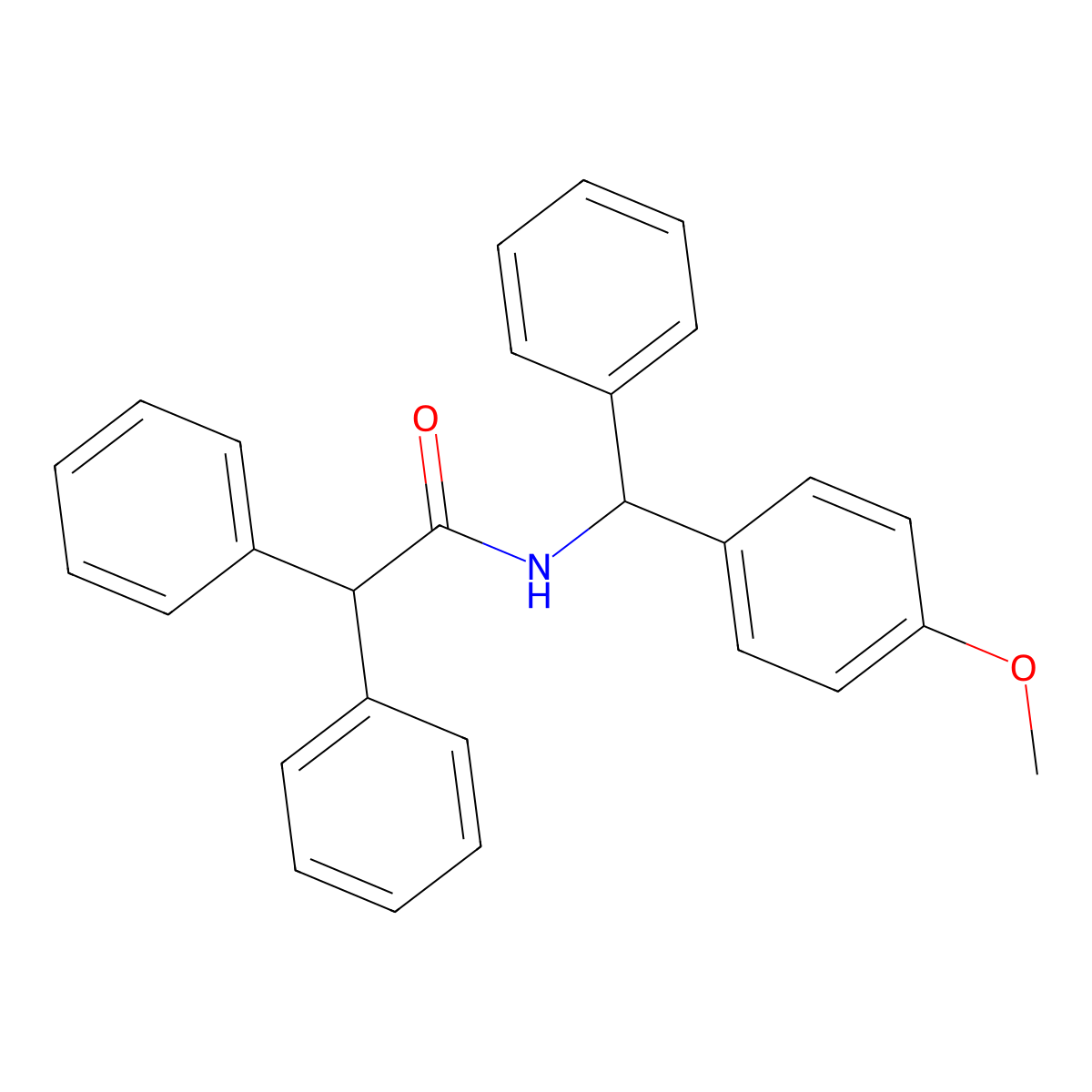 N-[(4-methoxyphenyl)-phenylmethyl]-2,2-diphenylacetamide molecular structure, CAS 383892-02-2