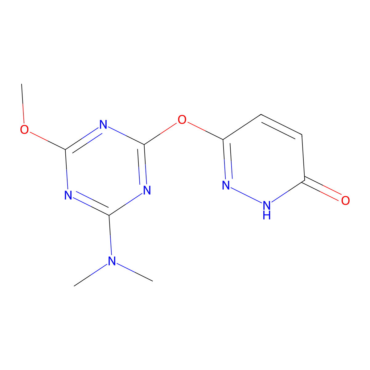 6-{[4-(Dimethylamino)-6-methoxy-1,3,5-triazin-2-yl]oxy}-3-pyridazinol molecular structure, CAS 383892-35-1