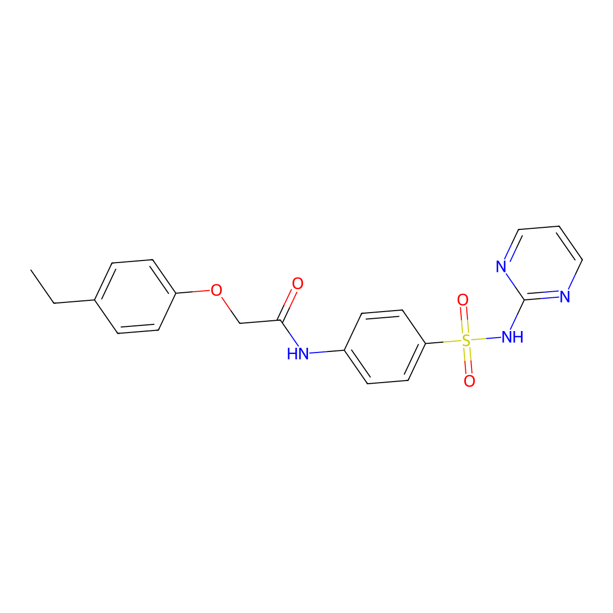 2-(4-Ethyl-phenoxy)-N-[4-(pyrimidin-2-ylsulfamoyl)-phenyl]-acetamide molecular structure, CAS 383892-42-0