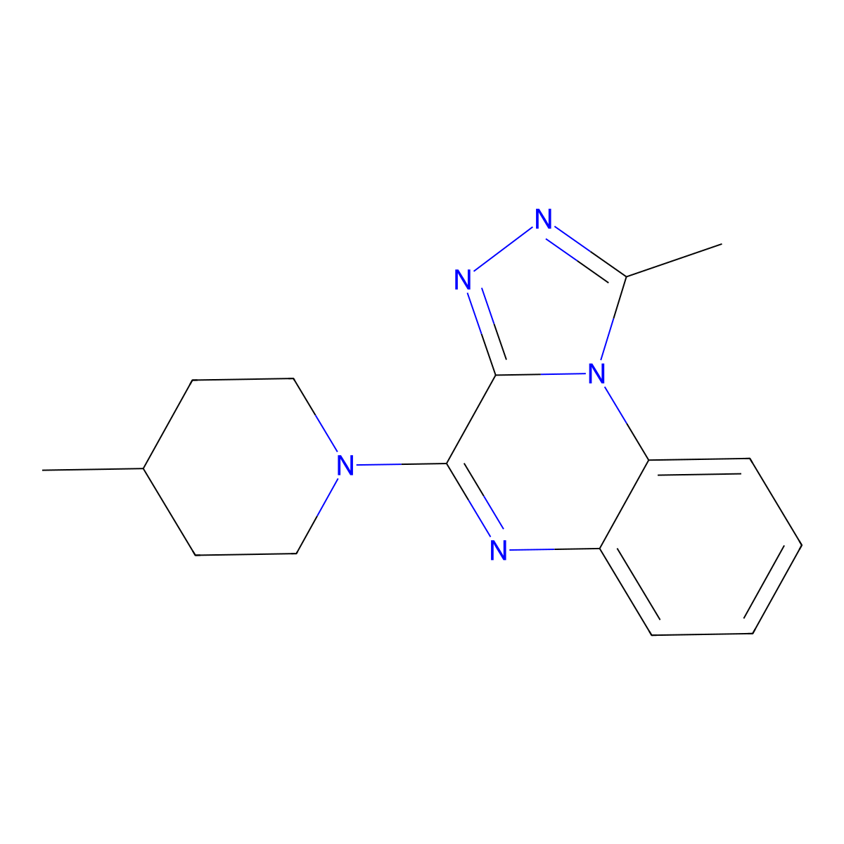 1-Methyl-4-(4-methylpiperidin-1-yl)-[1,2,4]triazolo[4,3-a]quinoxaline molecular structure, CAS 383892-66-8