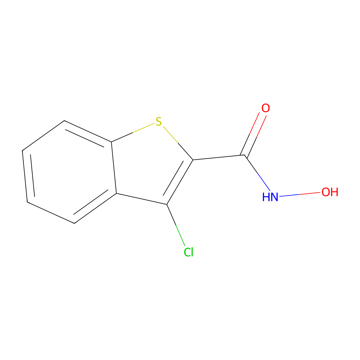 3-Chlorobenzothiophene-2-Carbohydroxamic Acid molecular structure, CAS 383892-69-1