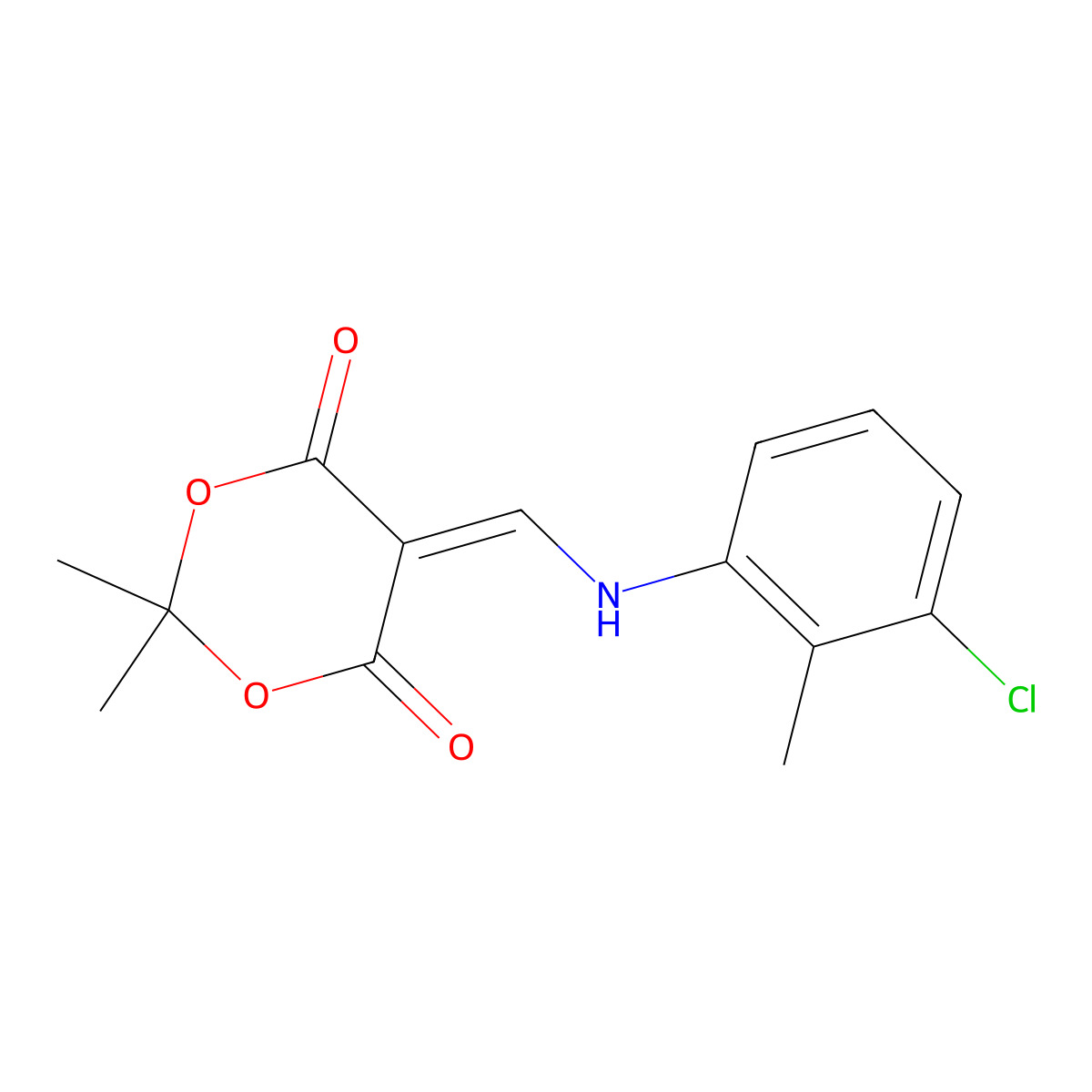 5-{[(3-Chloro-2-methylphenyl)amino]methylidene}-2,2-dimethyl-1,3-dioxane-4,6-dione molecular structure, CAS 383893-91-2
