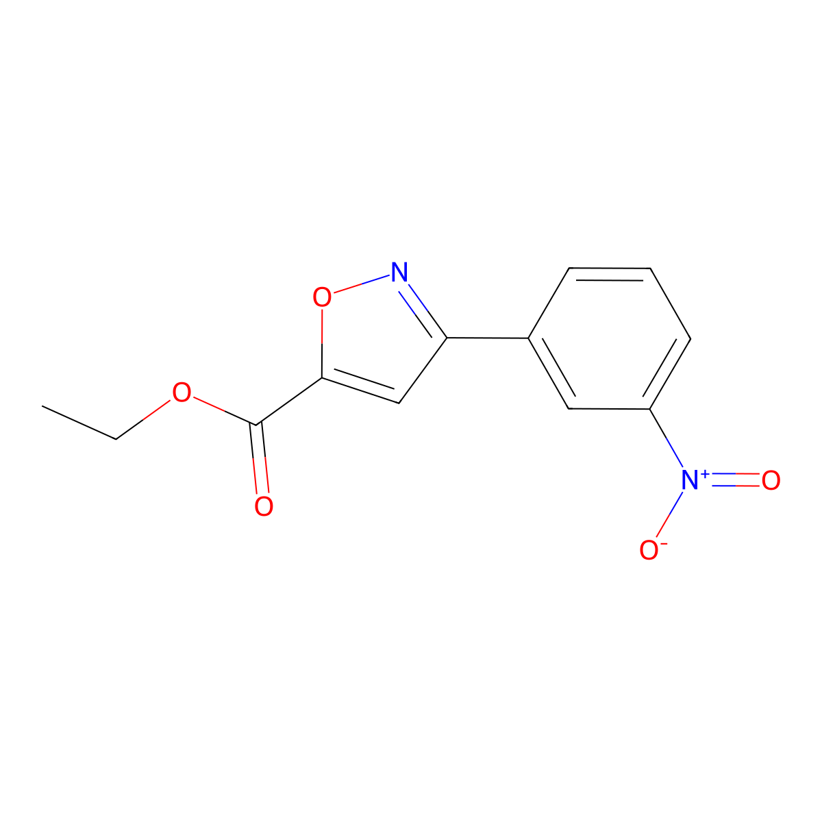 Ethyl 3-(3-nitrophenyl)isoxazole-5-carboxylate molecular structure, CAS 383894-06-2