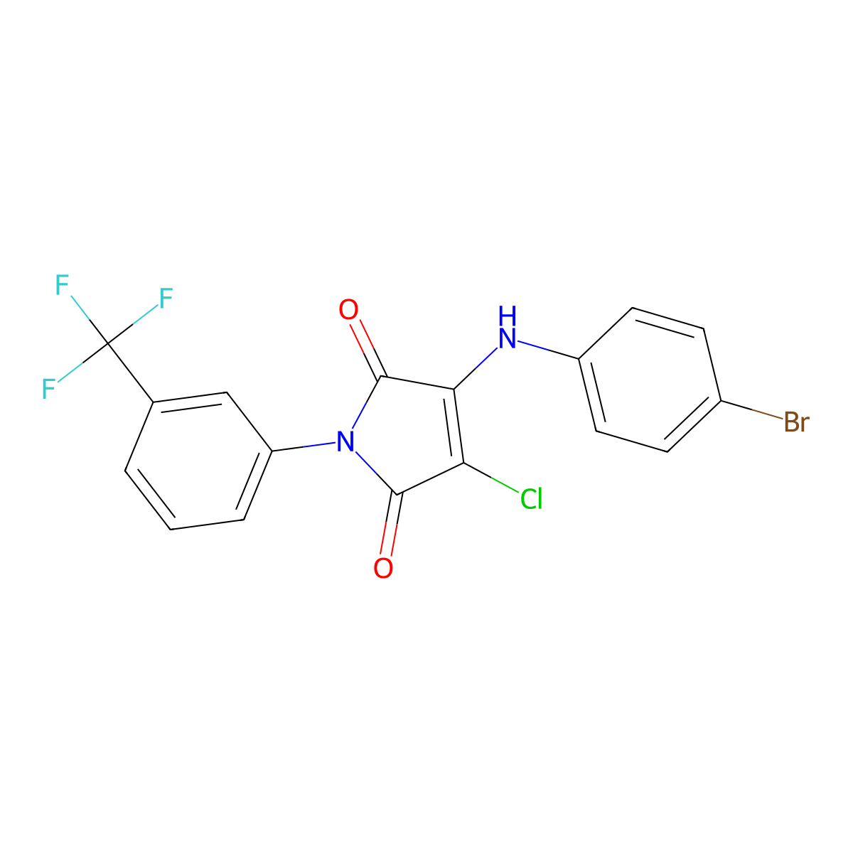 3-(4-Bromoanilino)-4-chloro-1-[3-(trifluoromethyl)phenyl]pyrrole-2,5-dione molecular structure, CAS 383894-18-6