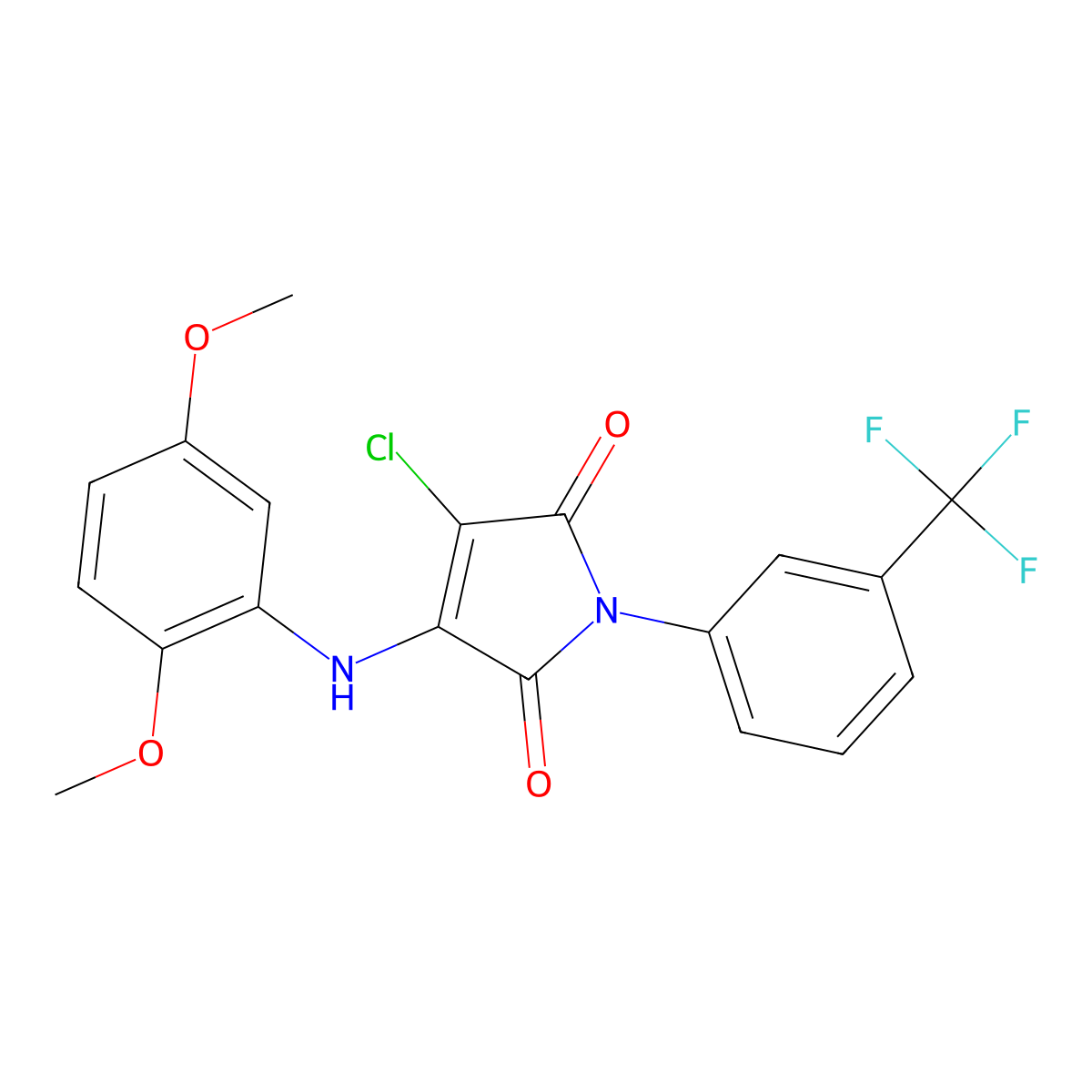 3-Chloro-4-(2,5-dimethoxyanilino)-1-[3-(trifluoromethyl)phenyl]pyrrole-2,5-dione molecular structure, CAS 383894-72-2