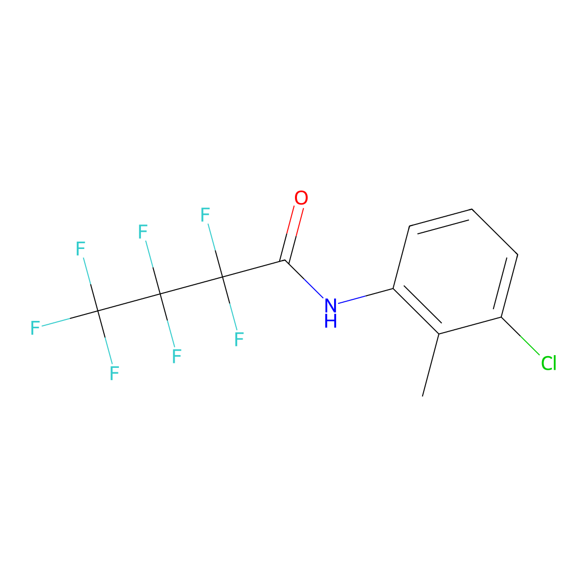 N-(3-chloro-2-methylphenyl)-2,2,3,3,4,4,4-heptafluorobutanamide molecular structure, CAS 383895-26-9