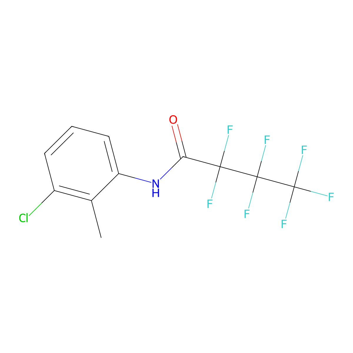 N-(3-chloro-2-methylphenyl)-2,2,3,3,4,4,4-heptafluorobutanamide molecular structure, CAS 383895-26-9