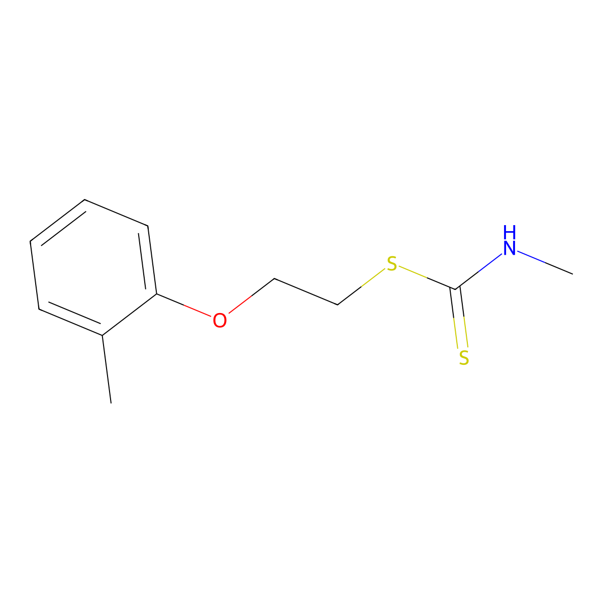 2-(o-Tolyloxy)ethyl methylcarbamodithioate molecular structure, CAS 383895-69-0