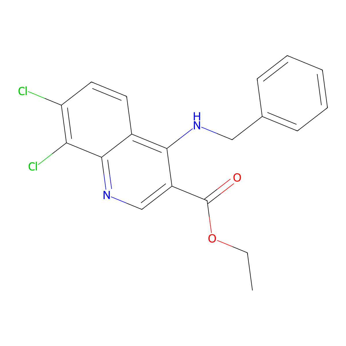 Ethyl 4-(benzylamino)-7,8-dichloroquinoline-3-carboxylate molecular structure, CAS 383896-33-1