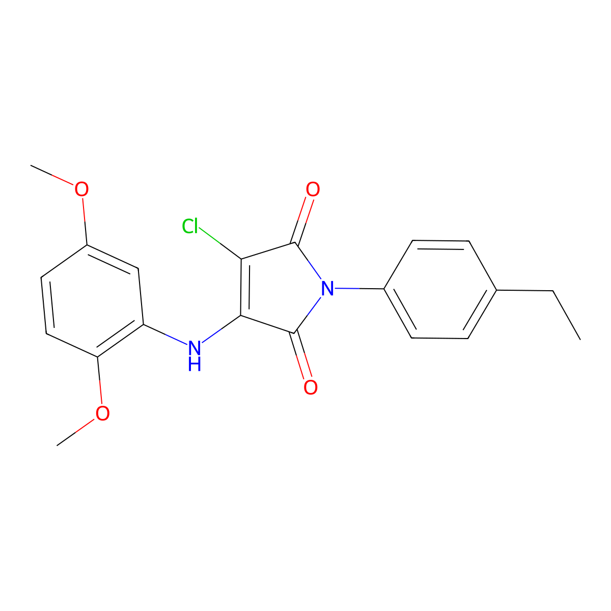 3-chloro-4-((2,5-dimethoxyphenyl)amino)-1-(4-ethylphenyl)-1H-pyrrole-2,5-dione molecular structure, CAS 383896-43-3