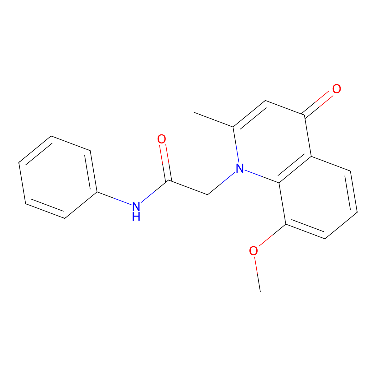 2-(8-methoxy-2-methyl-4-oxoquinolin-1(4H)-yl)-N-phenylacetamide molecular structure, CAS 383899-75-0