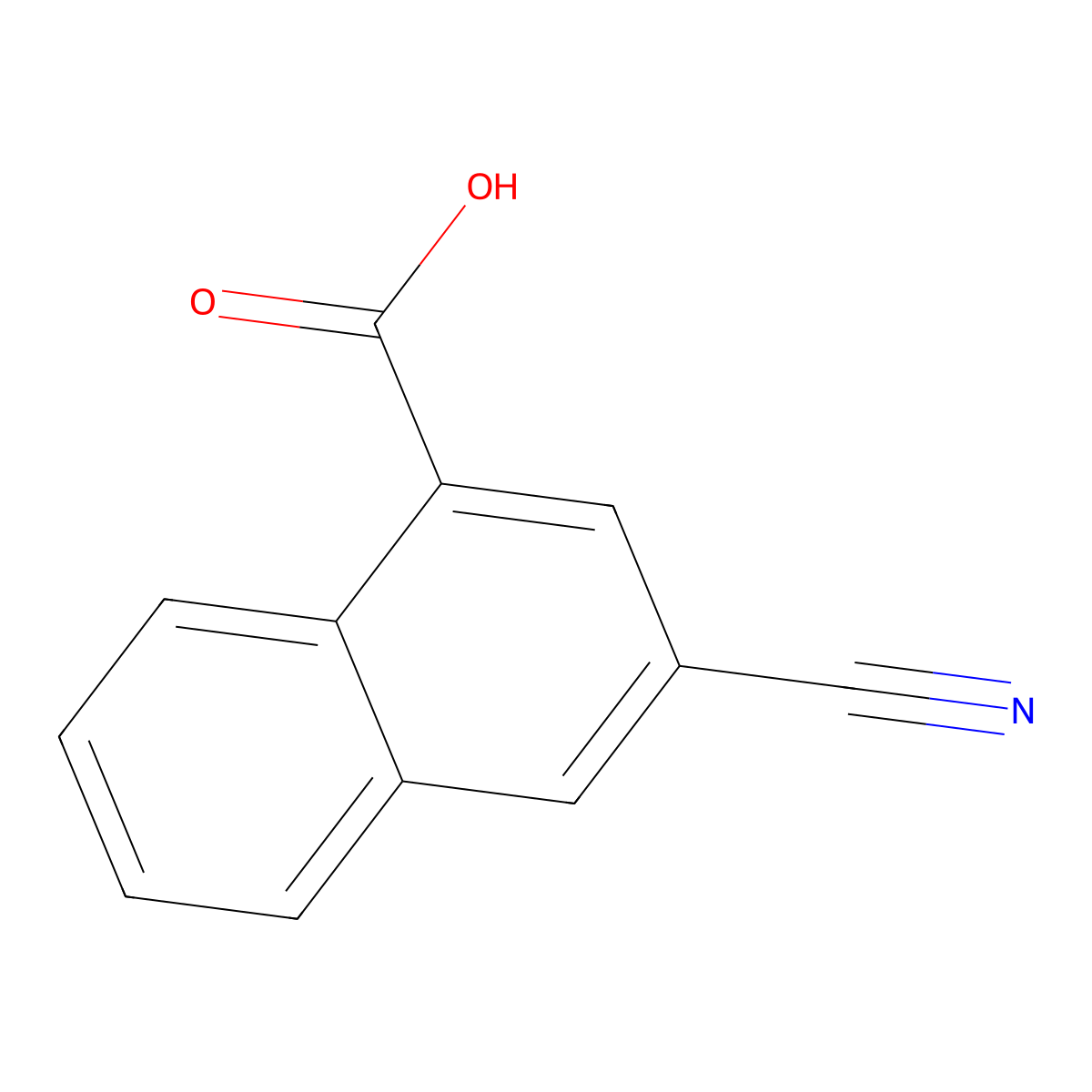 3-cyanonaphthalene-1-carboxylic Acid molecular structure, CAS 3839-18-7