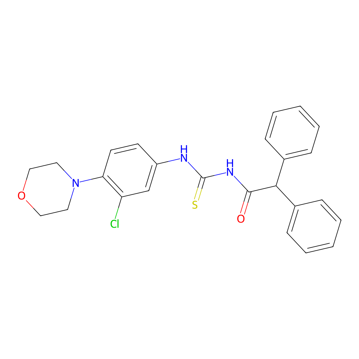 N-[(3-chloro-4-morpholin-4-ylphenyl)carbamothioyl]-2,2-diphenylacetamide molecular structure, CAS 383900-03-6