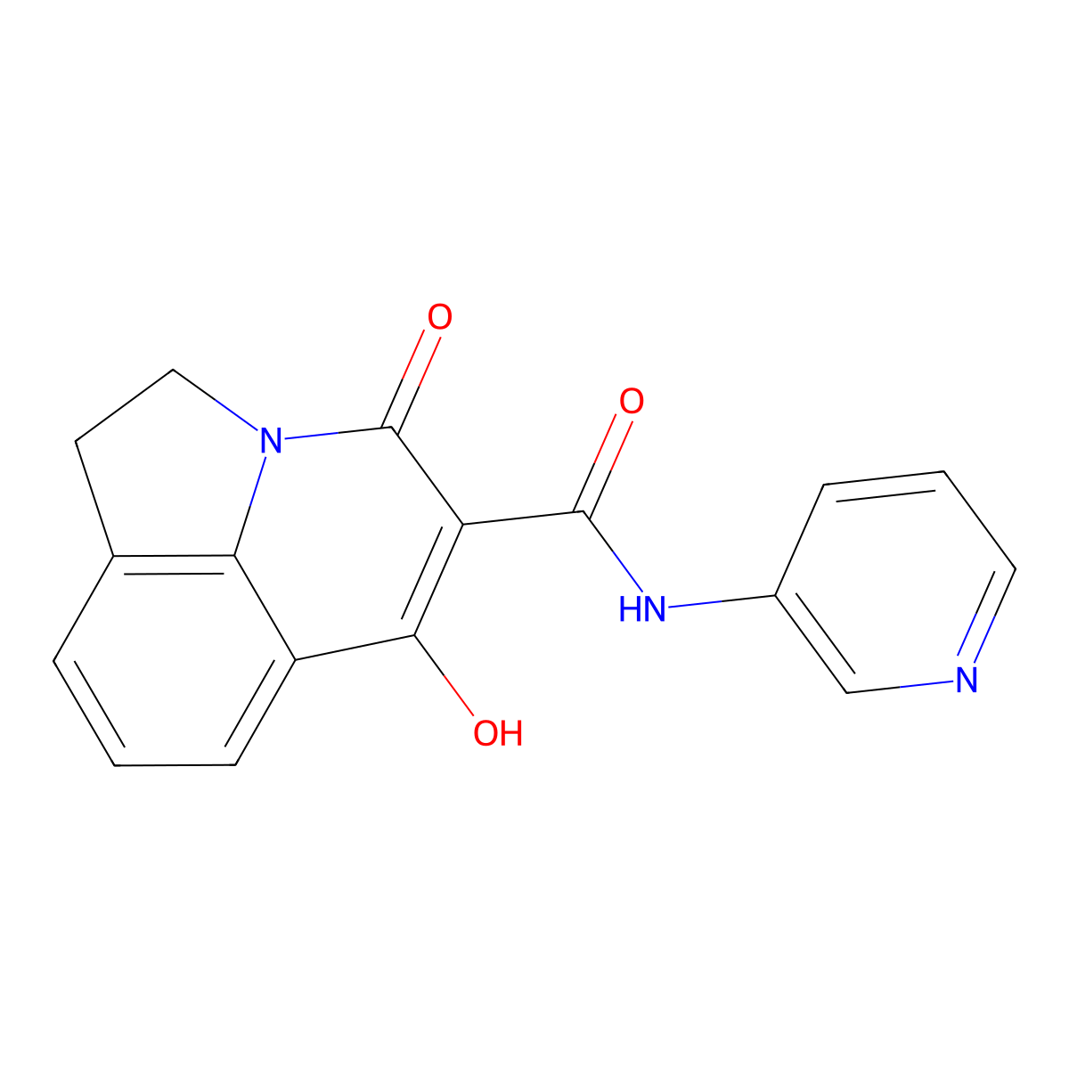 6-Hydroxy-4-oxo-1,2-dihydro-4H-pyrrolo[3,2,1-ij]quinoline-5-carboxylic acid pyridin-3-ylamide molecular structure, CAS 383901-47-1