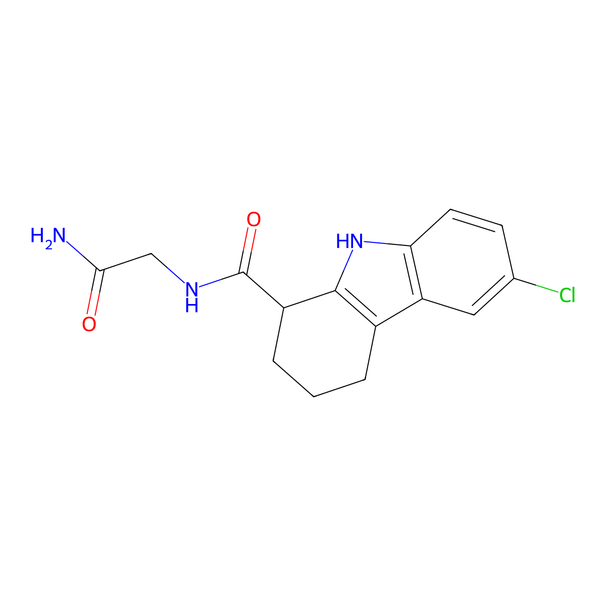 N-(2-Amino-2-oxoethyl)-6-chloro-2,3,4,9-tetrahydro-1H-carbazole-1-carboxamide molecular structure, CAS 383901-53-9