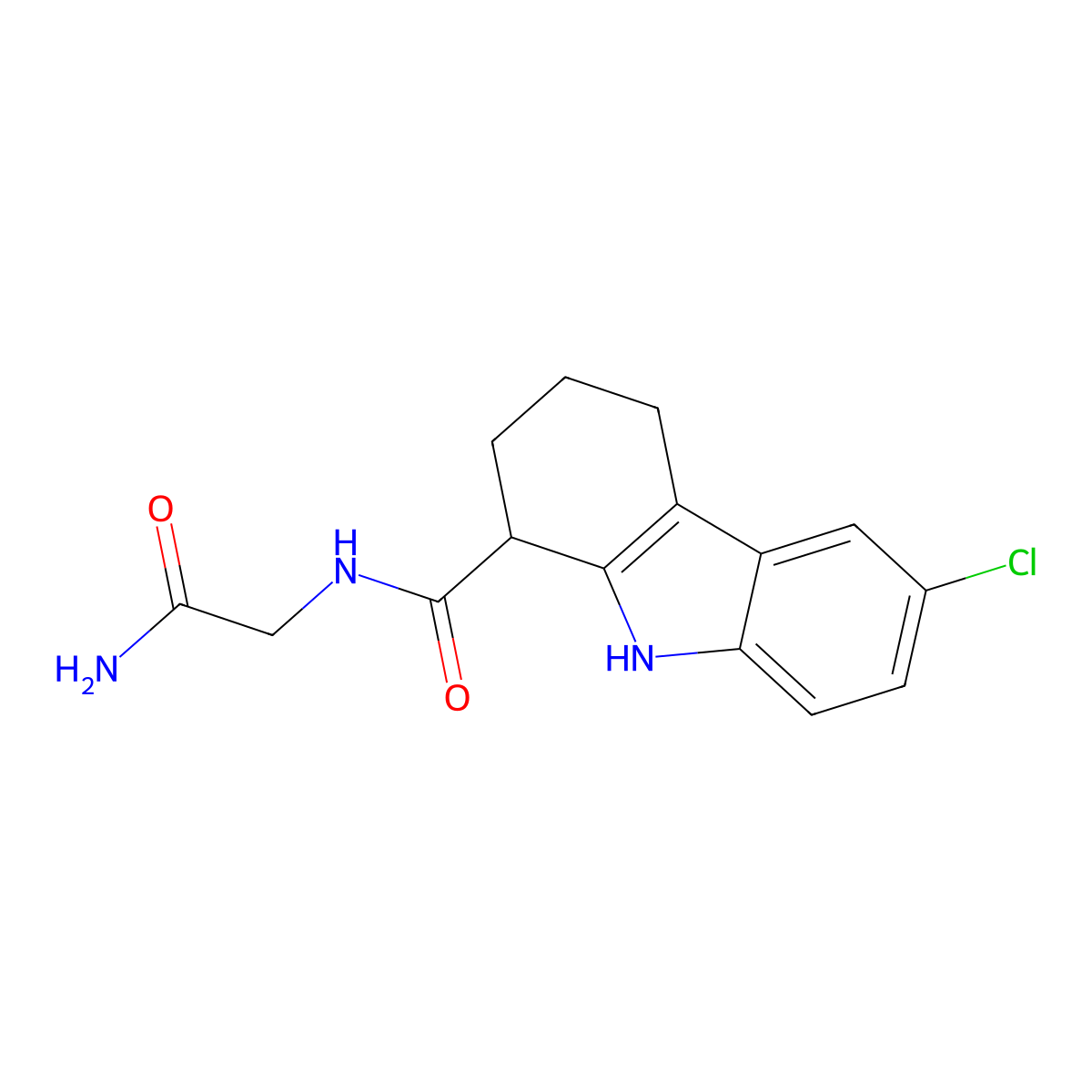 N-(2-Amino-2-oxoethyl)-6-chloro-2,3,4,9-tetrahydro-1H-carbazole-1-carboxamide molecular structure, CAS 383901-53-9