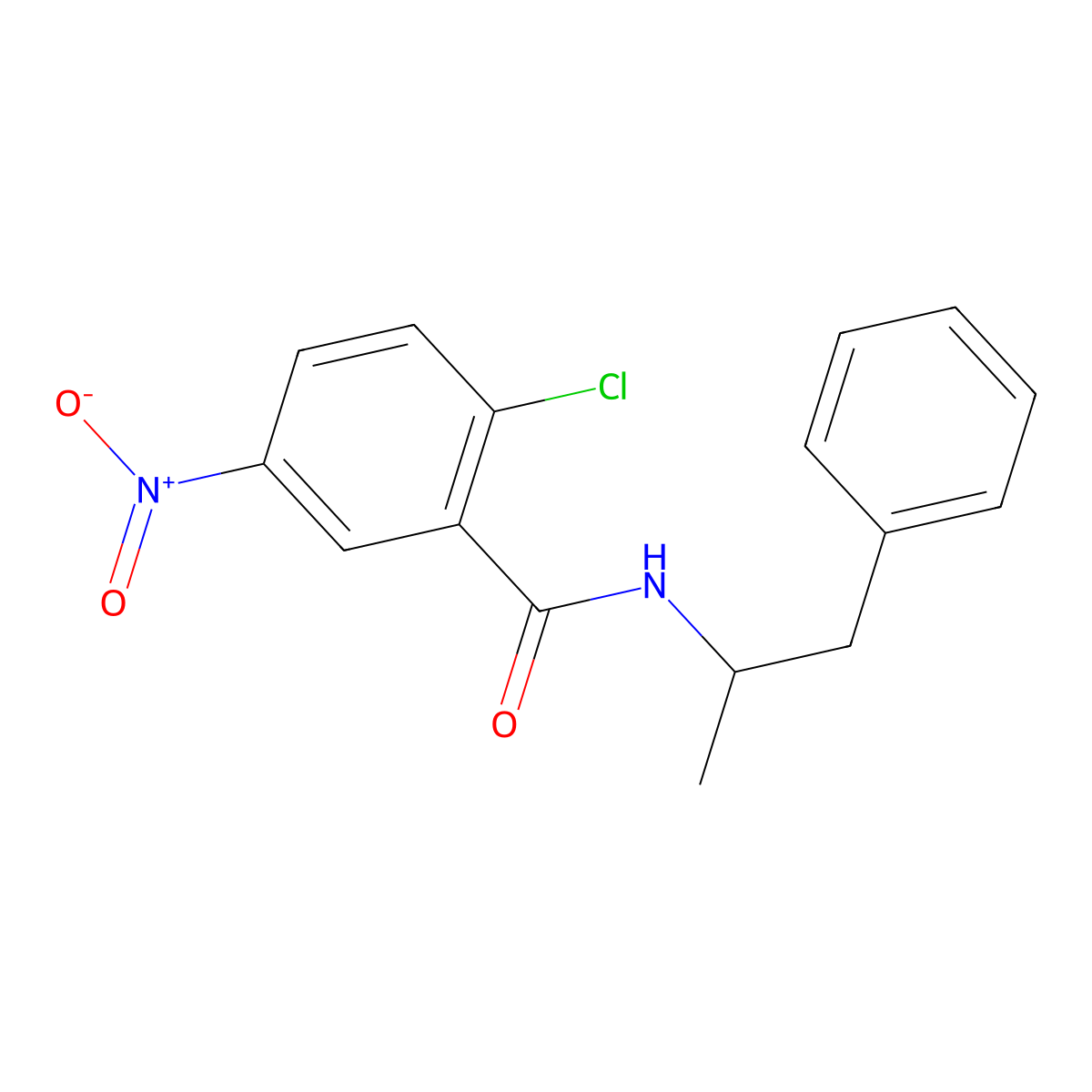 2-chloro-5-nitro-N-(1-phenylpropan-2-yl)benzamide molecular structure, CAS 383901-74-4