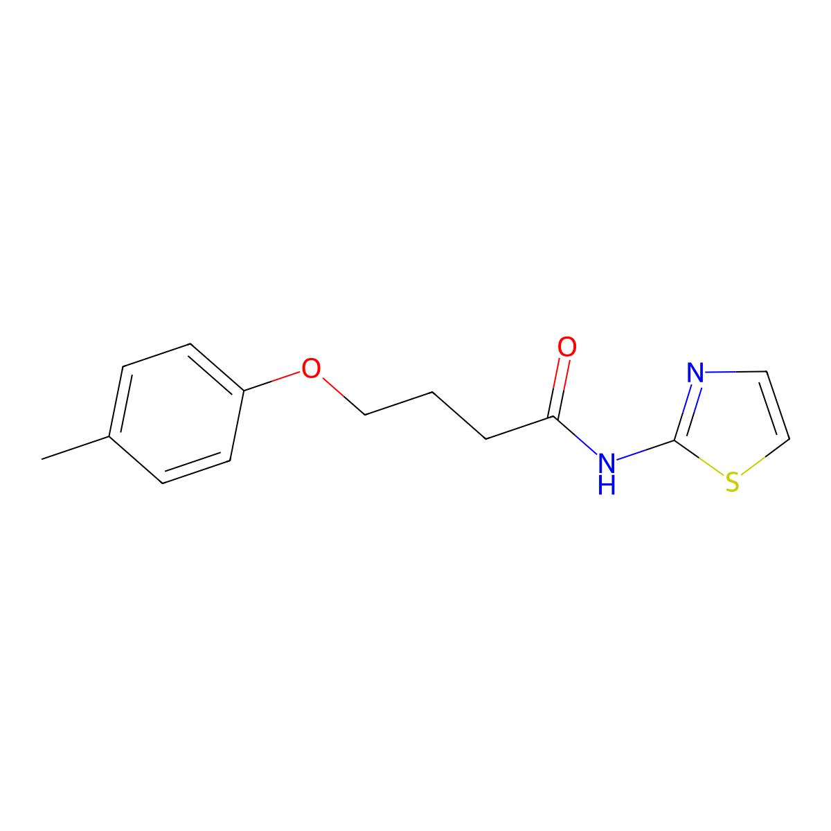 4-(4-methylphenoxy)-N-(1,3-thiazol-2-yl)butanamide molecular structure, CAS 383902-04-3