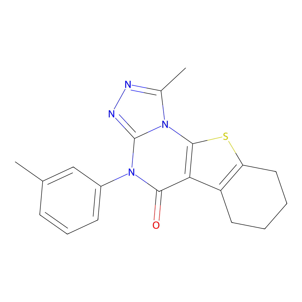 1-methyl-4-(3-methylphenyl)-6,7,8,9-tetrahydro[1]benzothieno[3,2-e][1,2,4]triazolo[4,3-a]pyrimidin-5(4H)-one molecular structure, CAS 383902-11-2