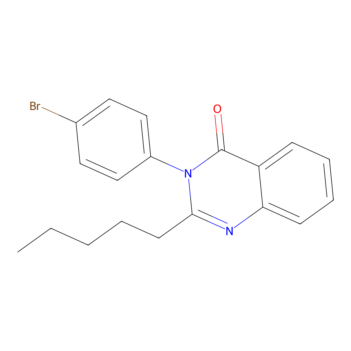 3-(4-Bromophenyl)-2-pentylquinazolin-4-one molecular structure, CAS 383902-64-5
